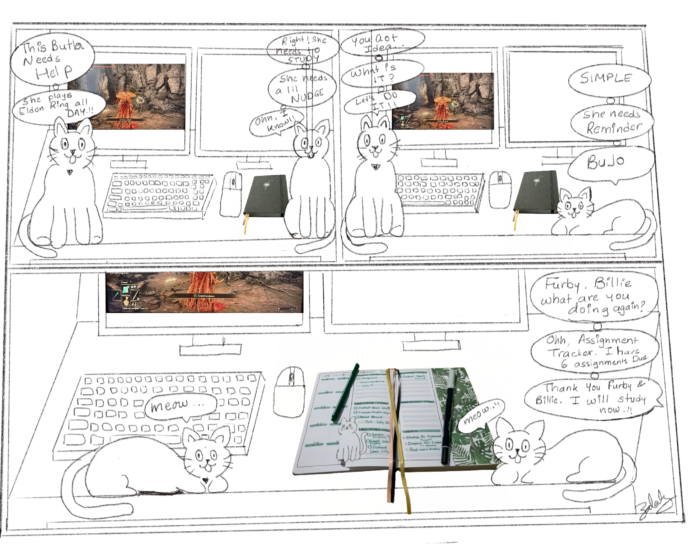 Cat conversion comic for bullet journal